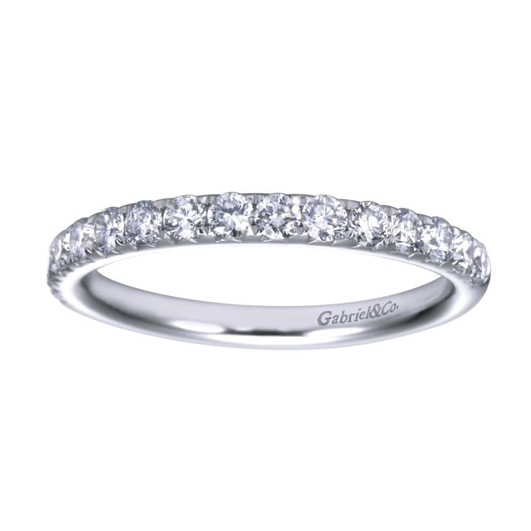 Straight Wedding Ring in Platinum with Round Natural Diamond at Gabriel & Co. - Shot 4
