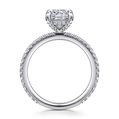Noa - 14K White Gold Cushion Cut Diamond Engagement Ring