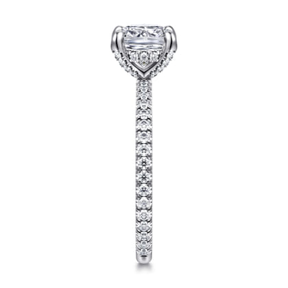 Noa - 14K White Gold Cushion Cut Diamond Engagement Ring