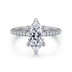 Noa - 14K White Gold Marquise Shape Diamond Engagement Ring