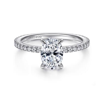 Noa - 14K White Gold Oval Diamond Engagement Ring