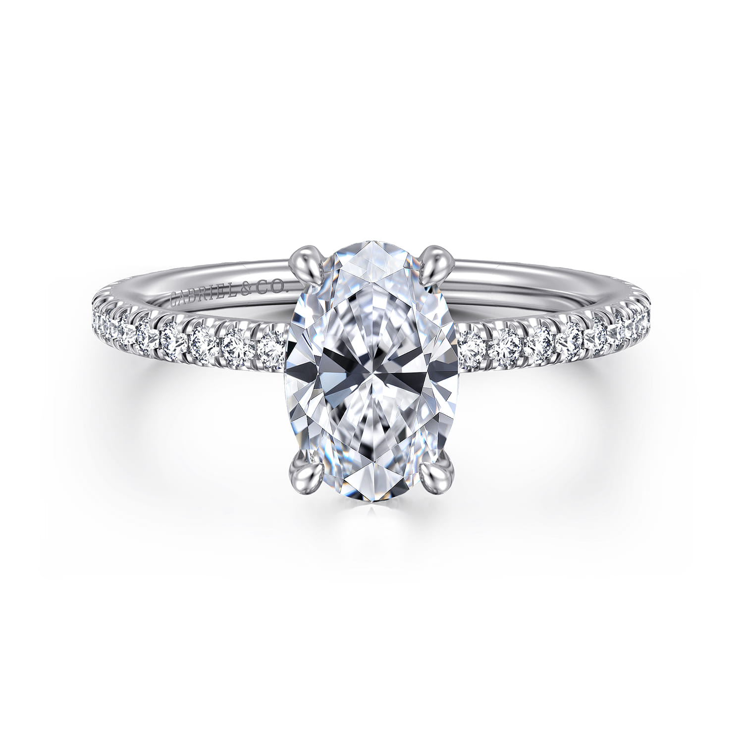 Noa - 14K White Gold Oval Diamond Engagement Ring