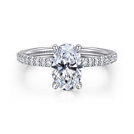 Noa - 14K White Gold Oval Diamond Engagement Ring