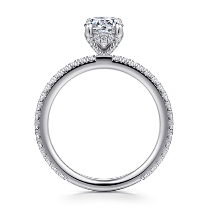 Noa - 14K White Gold Oval Diamond Engagement Ring