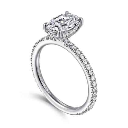 Noa - 14K White Gold Oval Diamond Engagement Ring