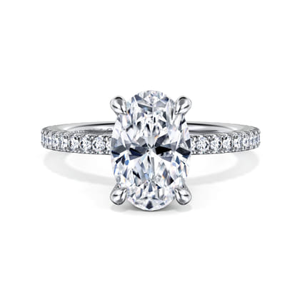 Noa - 14K White Gold Oval Diamond Engagement Ring