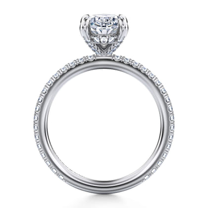 Noa - 14K White Gold Oval Diamond Engagement Ring