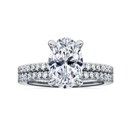 Noa - 14K White Gold Oval Diamond Engagement Ring