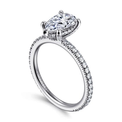Noa - 14K White Gold Pear Shape Diamond Engagement Ring