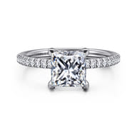 Noa - 14K White Gold Princess Cut Diamond Engagement Ring