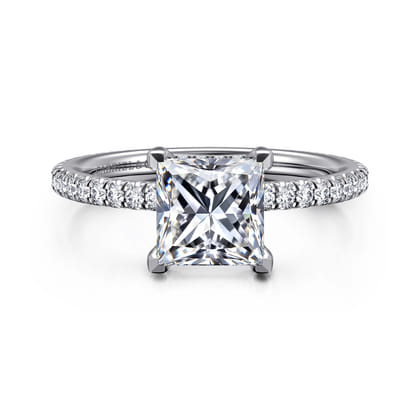 Noa - 14K White Gold Princess Cut Diamond Engagement Ring