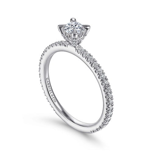 Noa - 14K White Gold Round Diamond Engagement Ring - 0.38 ct - Shot 3
