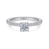 Noa - 14K White Gold Round Diamond Engagement Ring