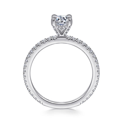 Noa - 14K White Gold Round Diamond Engagement Ring