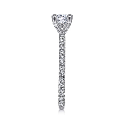 Noa - 14K White Gold Round Diamond Engagement Ring