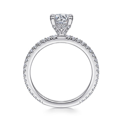 Noa - 14K White Gold Round Diamond Engagement Ring