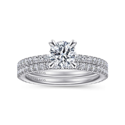 Noa - 14K White Gold Round Diamond Engagement Ring