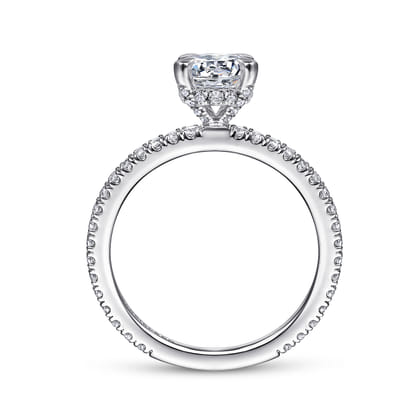 Noa - 14K White Gold Round Diamond Engagement Ring