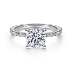 Noa - 14K White Gold Round Diamond Engagement Ring