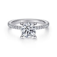Noa - 14K White Gold Round Diamond Engagement Ring