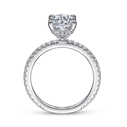 Noa - 14K White Gold Round Diamond Engagement Ring