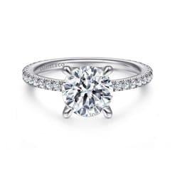 Noa - 14K White Gold Round Diamond Engagement Ring