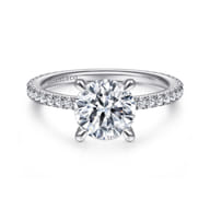 Noa - 14K White Gold Round Diamond Engagement Ring