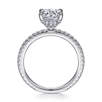 Noa - 14K White Gold Round Diamond Engagement Ring