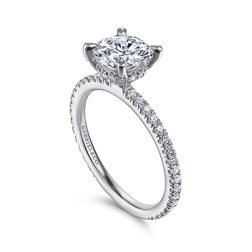 Noa - 14K White Gold Round Diamond Engagement Ring - 0.42 ct - Shot 3
