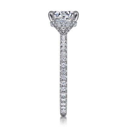 Noa - 14K White Gold Round Diamond Engagement Ring