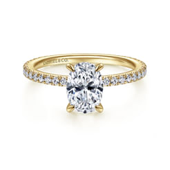 Noa - 14K Yellow Gold Oval Diamond Engagement Ring