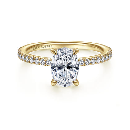 Noa - 14K Yellow Gold Oval Diamond Engagement Ring