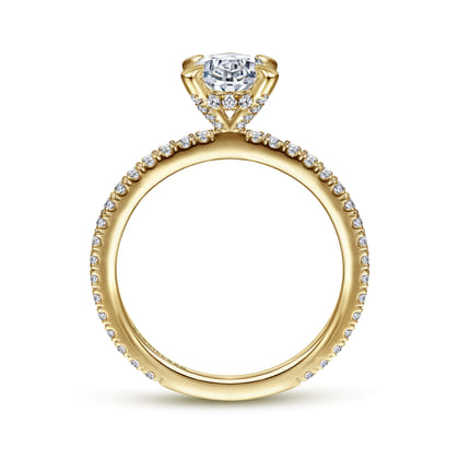Noa - 14K Yellow Gold Oval Diamond Engagement Ring