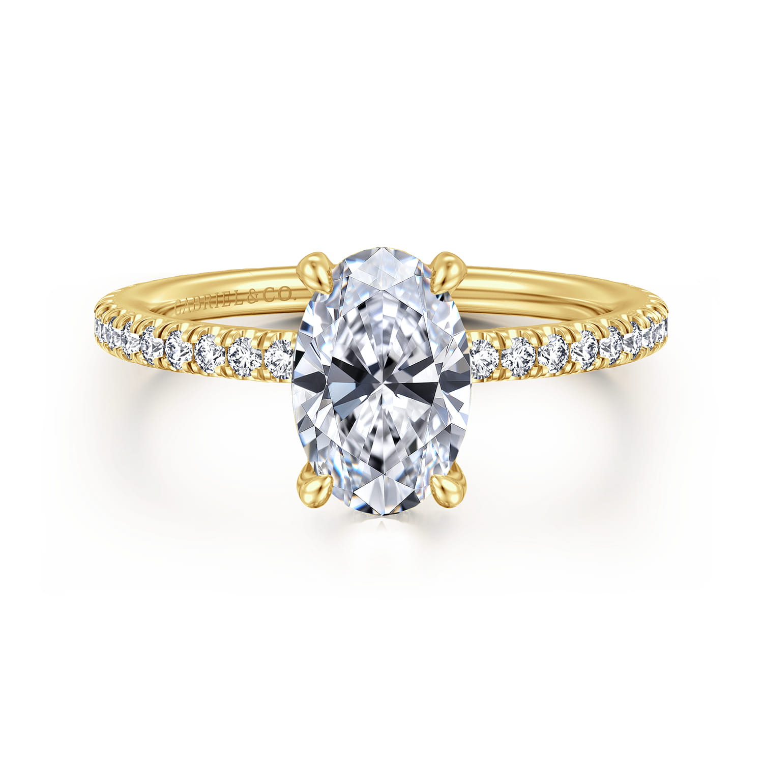 Noa - 14K Yellow Gold Oval Diamond Engagement Ring
