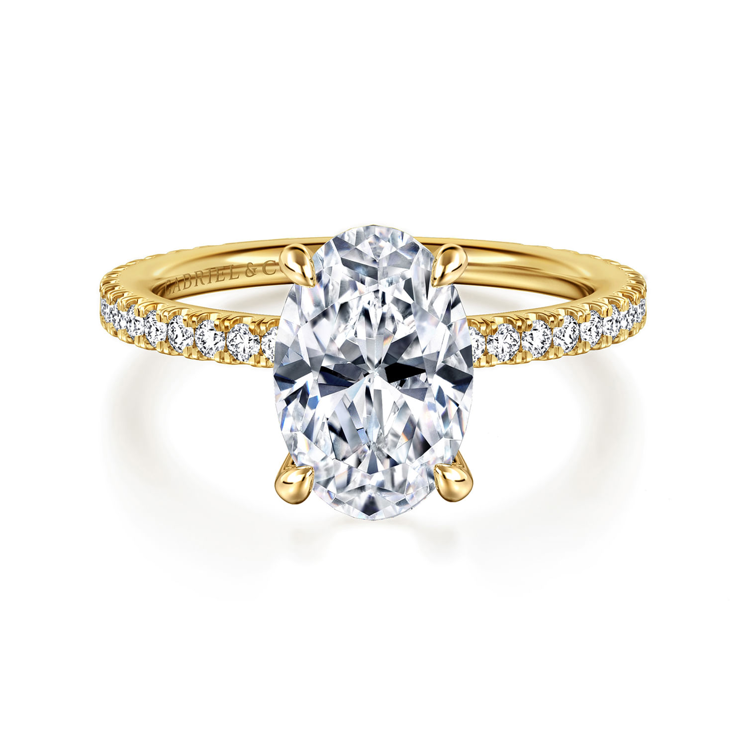 Noa - 14K Yellow Gold Oval Diamond Engagement Ring