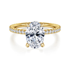 Noa - 14K Yellow Gold Oval Diamond Engagement Ring