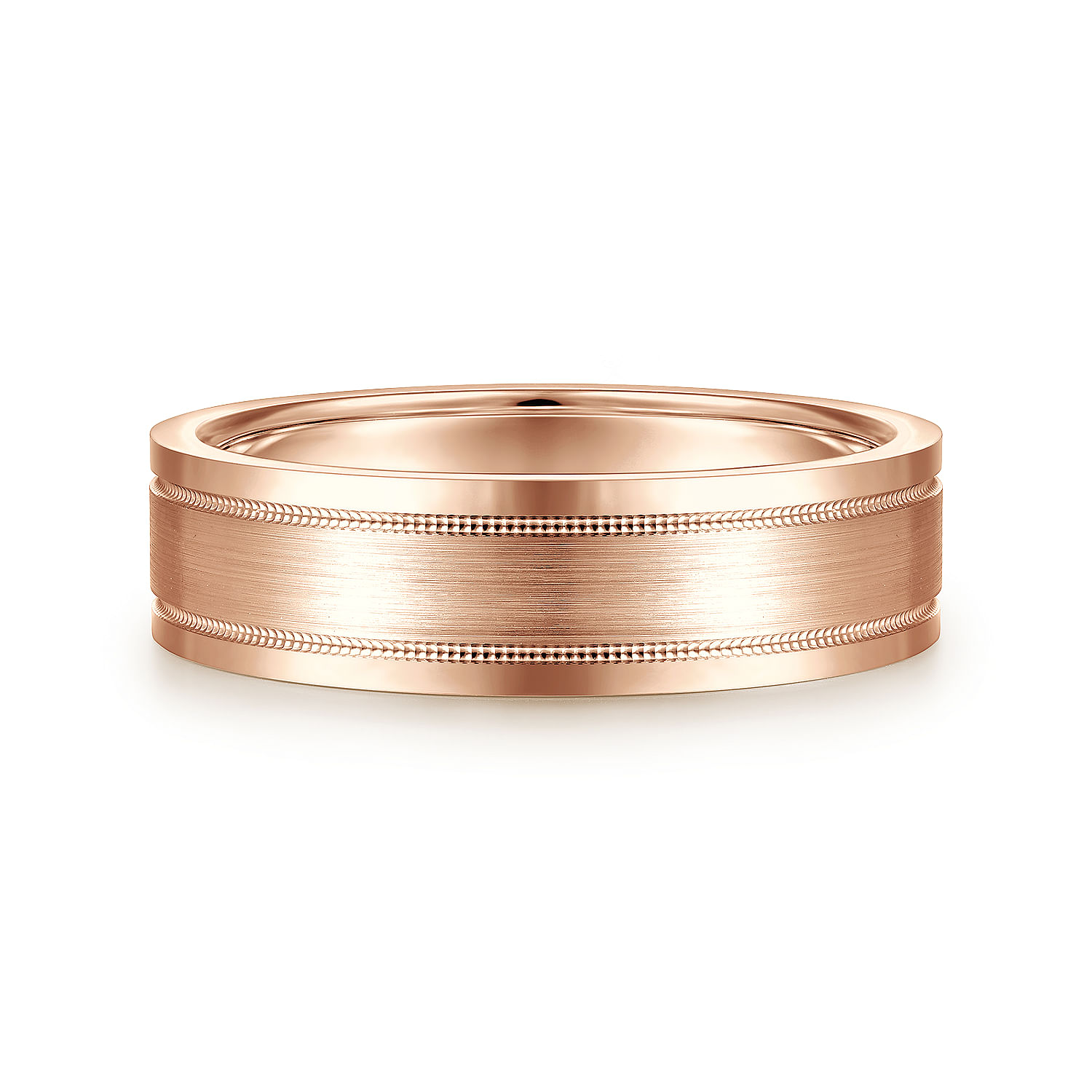 Noah - 14K Rose Gold 6mm - Men's Wedding Band in Satin Finish