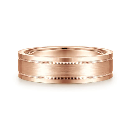 Noah - 14K Rose Gold 6mm - Men's Wedding Band in Satin Finish