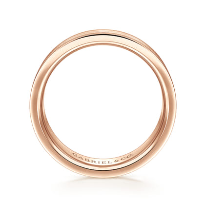Noah - 14K Rose Gold 6mm - Men's Wedding Band in Satin Finish