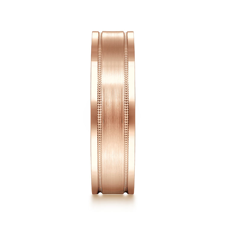 Noah - 14K Rose Gold 6mm - Men's Wedding Band in Satin Finish