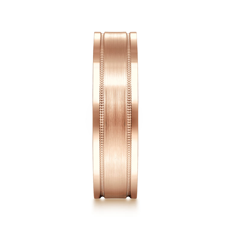 Noah - 14K Rose Gold 6mm - Men's Wedding Band in Satin Finish - Shot 4