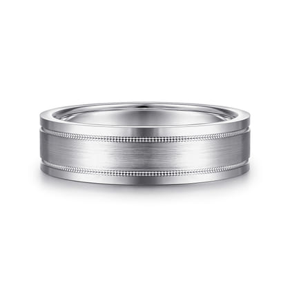 Noah - 14K White Gold 6mm - Men's Wedding Band in Satin Finish
