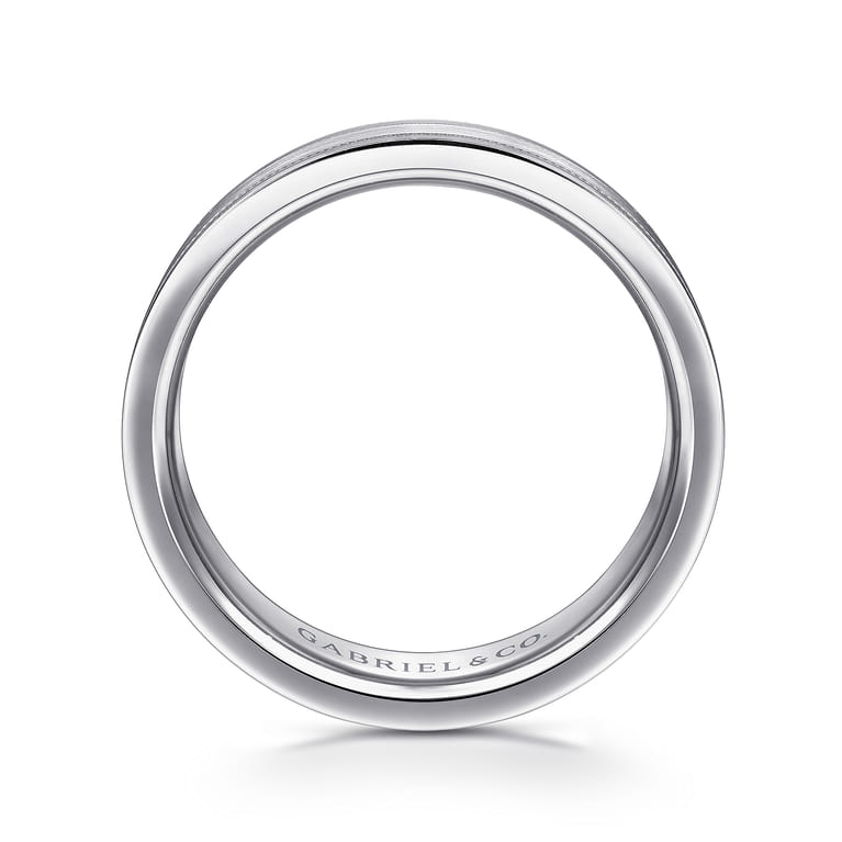 Noah - 14K White Gold 6mm - Men's Wedding Band in Satin Finish - Shot 2
