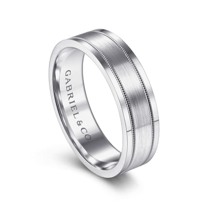 Noah - 14K White Gold 6mm - Men's Wedding Band in Satin Finish
