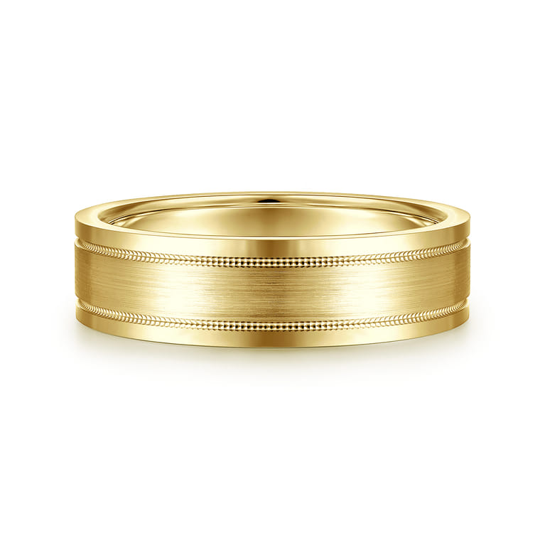 Noah - 14K Yellow Gold 6mm - Men's Wedding Band in Satin Finish - Shot 1