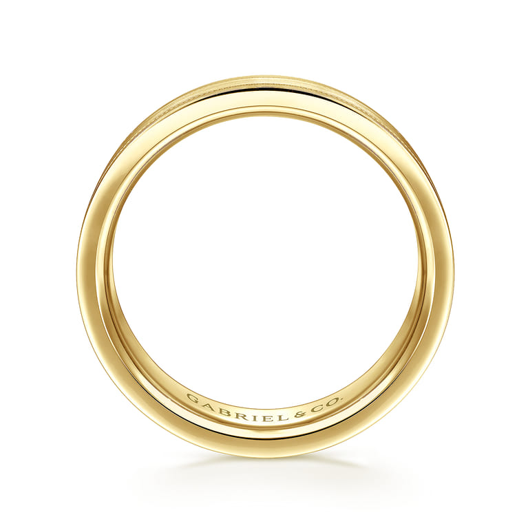 Noah - 14K Yellow Gold 6mm - Men's Wedding Band in Satin Finish - Shot 2