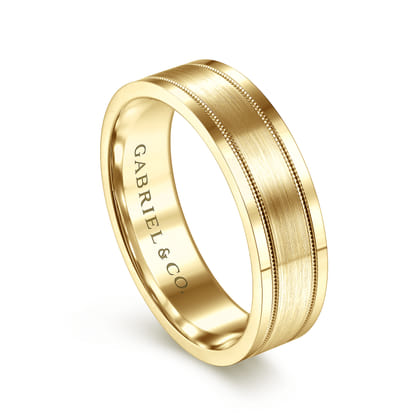 Noah - 14K Yellow Gold 6mm - Men's Wedding Band in Satin Finish