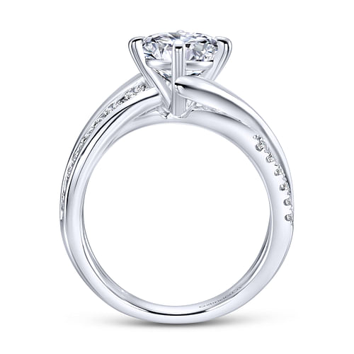 Noel - 14K White Gold Round Diamond Channel Set Engagement Ring - 0.5 ct - Shot 2