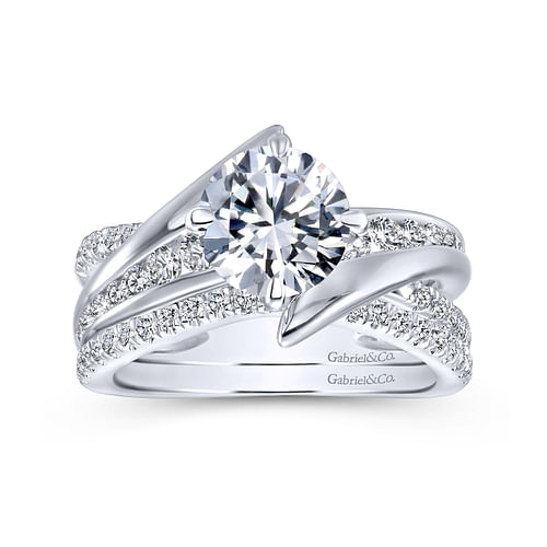 Noel - 14K White Gold Round Diamond Channel Set Engagement Ring - 0.5 ct - Shot 4