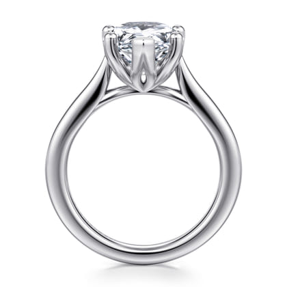 Nola - 14K White Gold Pear Shape Lotus Diamond Engagement Ring